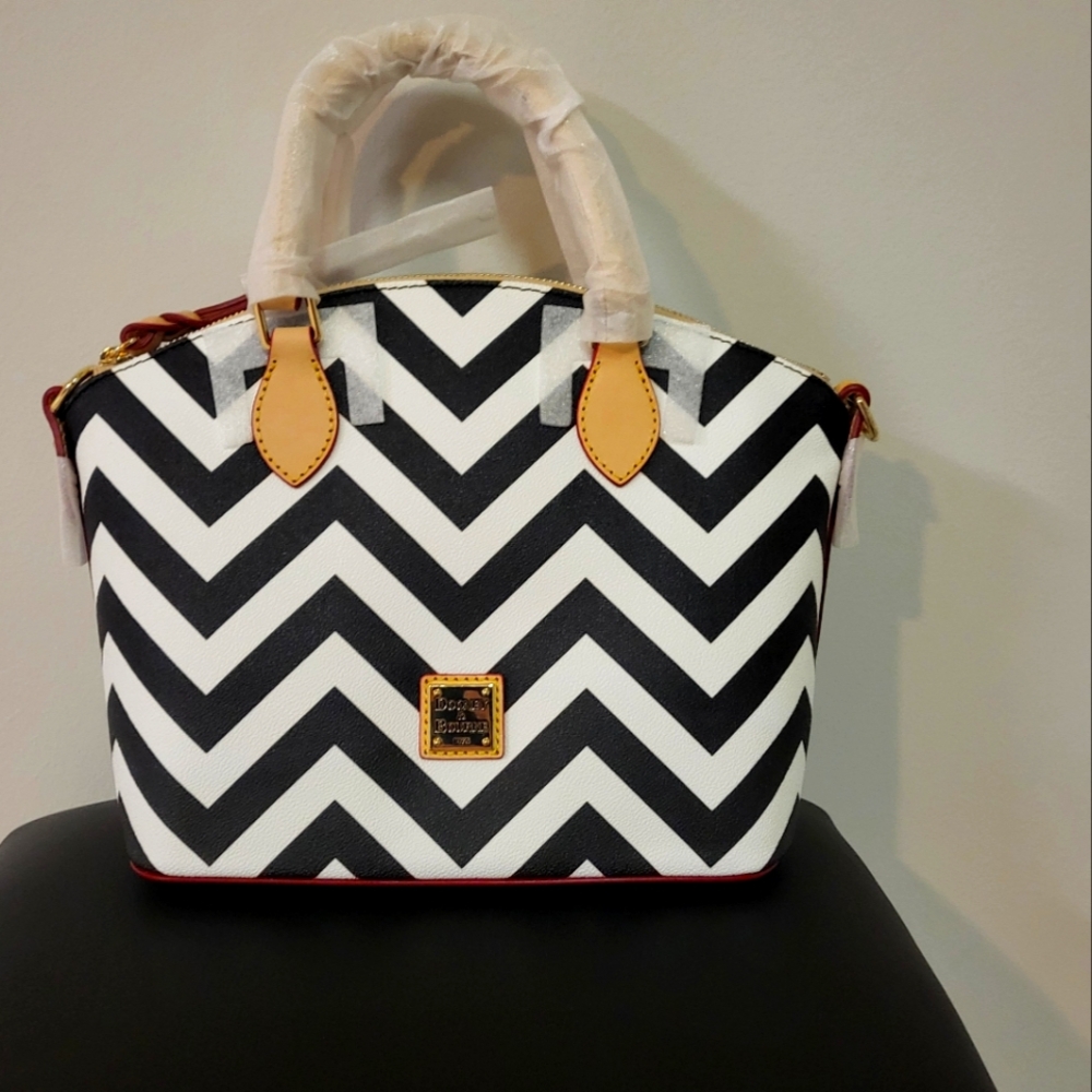 Dooney & Bourke Black and White Chevron Handbag